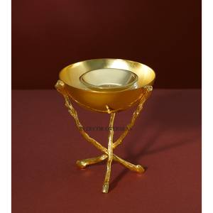 Fully High Grade Gold Plated Superior Quality Metal Made <b>Incense</b> Bakhoor <b>Burner</b> Aroma Diffuser Home Fragrance Supply From India - Product Image 2