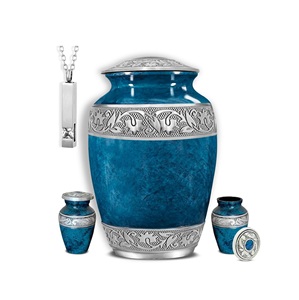Silver Metal Cremation Urn <b>Wings</b> Engraved Funeral Urn for Ashes Memorial Tribute Adult Secure Lid Durable Keepsake Remembrance - Product Image 2