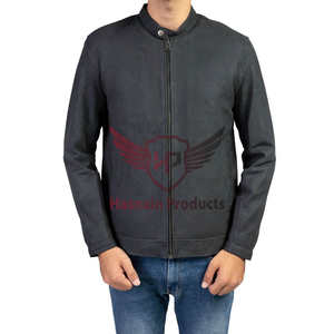 Chaqueta de cuero de gamuza clásica para hombre de piel de oveja auténtica 100%, elegante cierre de cremallera, temporada de invierno, forro de poliéster, lana de calle alta - Product Image 1