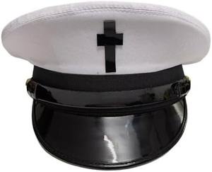 Nouvelles Casquettes de Chevalier Templier Génériques de la Franc-Maçonnerie - Noir, Quasi-identiques à celles de la Compagnie de Paris, Tailles 7 1/4-8, Blanc - Product Image 6