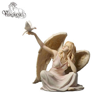 VERONESE DESIGN Figurine de luxe peinte à la main pour la décoration intérieure Anges & Charubs Sablier en polyrésine et bronze coulé à froid Art - Product Image 5