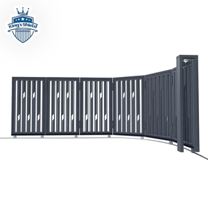 <span class=keywords><strong>Portail</strong></span> coulissant électrique rond incurvé personnalisable en alliage d'aluminium, <span class=keywords><strong>portail</strong></span> pivotant à 90-130 degrés en acier zingué électrophoretique - Product Image 2
