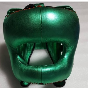 Professional Unisex Shiny Metallic Green Boxing PU <b>Head</b> Guard with Custom Brand Logo Comfortable Nose Guard Bar for All Seasons - Product Image 1