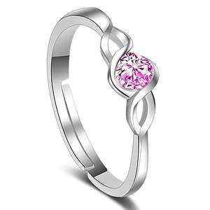 Anillo de Compromiso Vintage de Plata de Ley 925 con Zafiro Rosa - Product Image 1