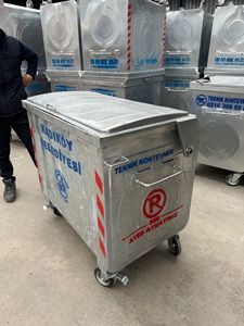 Thổ Nhĩ Kỳ Nhà Sản Xuất 800L Kim Loại Chất Thải Container Nhúng Nóng Mạ Kẽm 2Mm Độ Dày OEM ODM Logo Tư Nhân In Ấn Thùng Rác <span class=keywords><strong>Bin</strong></span> - Product Image 2