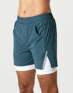 Shorts de poche croisées d'entraînement de gymnastique athlétique pour hommes pour le dessin de forme physique, shorts élastiques de gymnastique pour hommes de 5 pouces - Product Image 3