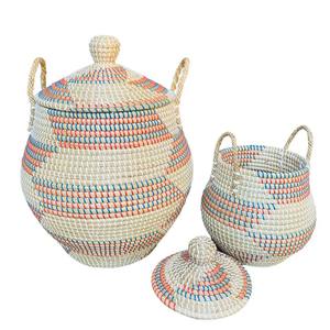 ชุดตะกร้าหญ้าทะเลธรรมชาติ2ใบทำด้วยมือจากเวียดนาม - Product Image 1