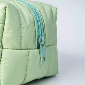 BSCI Fluffy Handheld Cosmetic Bag with Zipper Closure, Orange Nylon Travel Storage Bag, Soft Plush <b>Makeup</b> Pouch for Daily Use - Product Image 6
