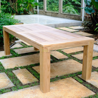 Vente flash - Ensemble table et chaises à manger en teck pour 8 personnes - Design minimaliste moderne - Réglable - Fait à la main - Utilisation à domicile/appartement/villa/hôtel