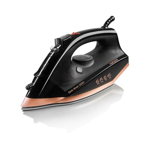 Ferro da stiro a vapore Dark River con piastra in acciaio inossidabile nero 2200W 260ml. (Haeger SI-220.015A) - Product Image 1