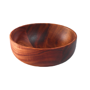 Avec un design unique et fini Bol de service à salade en bois fabriqué à la main Bol de service en bois poli personnalisé d'Inde - Product Image 1