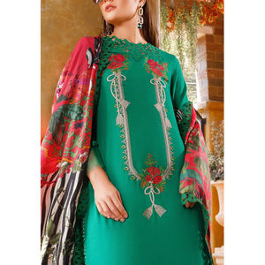 Traje de césped sin costuras Trajes paquistaníes elegantes para mujeres Camisa de 3 piezas de césped de mujer de alta calidad Pantalones Dupatta Servicio OEM - Product Image 4