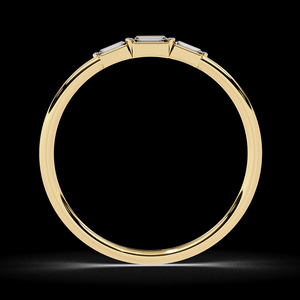 Anillo de Barra Minimalista Hecho a Mano en Oro de 14K con Diamante Natural de 0.10 Quilates, Certificado IGI, Apilable, para Novia, Boda, de la India - Product Image 5