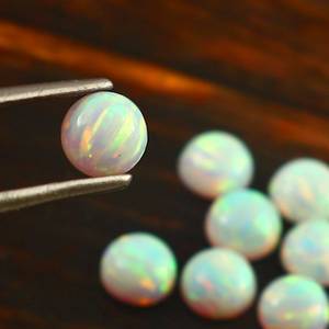 Cabujón de ópalo sólido blanco, piedra preciosa, forma redonda, tamaño de anillo, cabujones de ópalo para hacer joyas, regalo de piedra natal de octubre para ella - Product Image 4