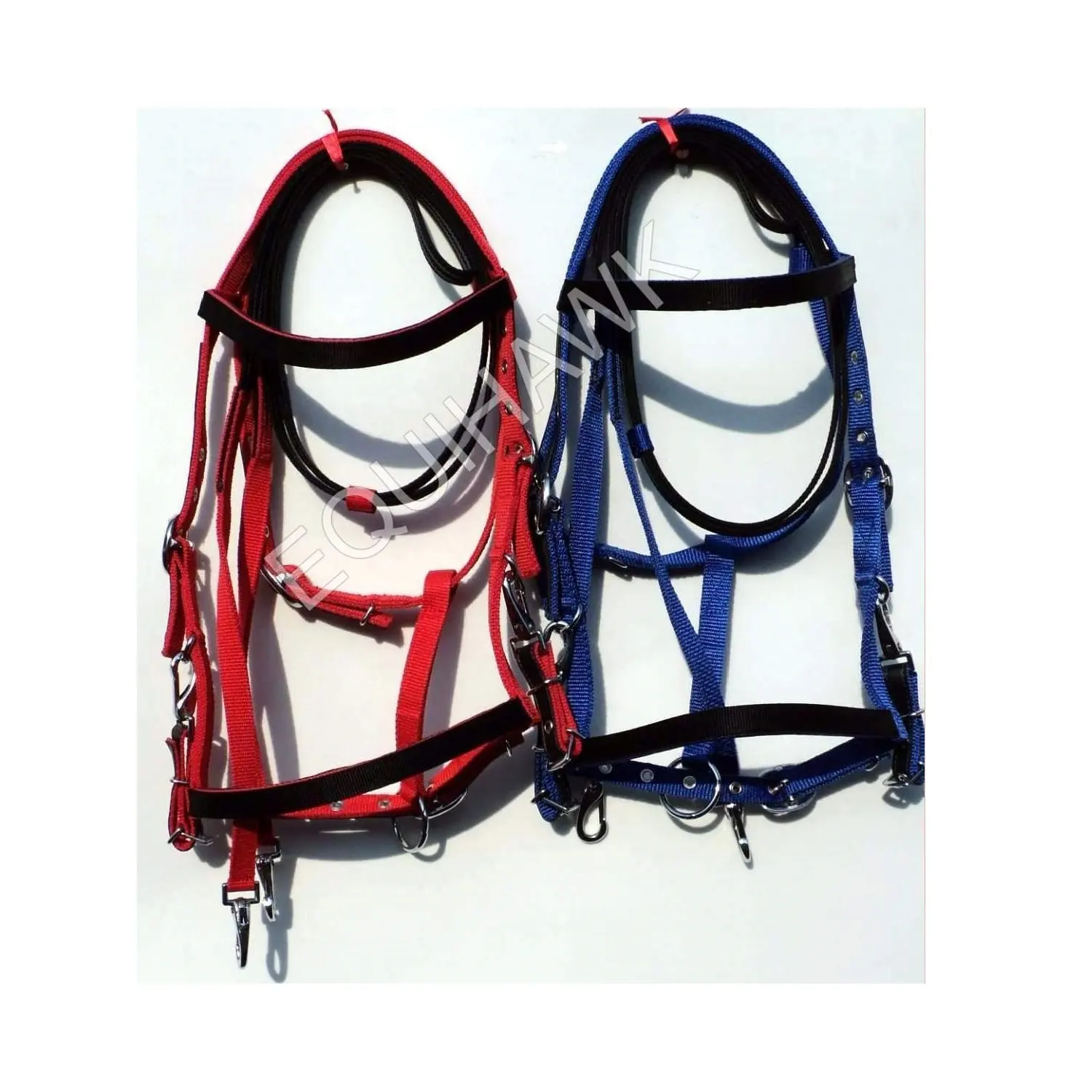 WHOLESALE OF POLY PROPYLENE HORSE BRIDLE CUM HALTER WITH NUBUCK PADDED WITH REINS IRON FITTING HORSE BRIDLE