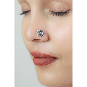 Pendientes de Clip con Flor Tribal Nazakat de Plata 925 con Circonita para Regalo - Product Image 2