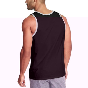 Camiseta sin Mangas Negra para Hombre, Cuello Redondo, Tejido de Punto, Color Sólido, Estilo Vintage, Ecológica, Transpirable, de Secado Rápido, Spandex/Poliéster - Product Image 3