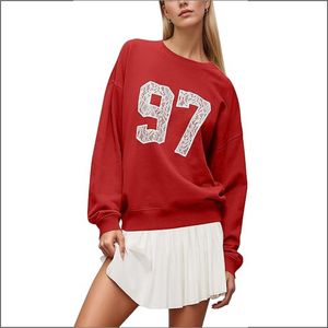 Sudadera de cuello redondo de forro polar para mujer, bordada a medida, con diseño en relieve y estampado puff, 100% algodón, corte oversize, impermeable - Product Image 5