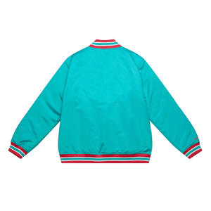 Chaqueta de bombardero de satén de seda abotonada de alta calidad cómoda para hombres Chaquetas clásicas de béisbol acanaladas con cierre a presión - Product Image 2