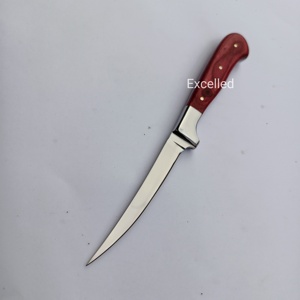 มีดเชฟเนื้อแบบทำมือมีดด้ามไม้ pakka J2ใบมีดเหล็กรวมถึงปลอกหนังจับปลามีดตัดเนื้อ - Product Image 3