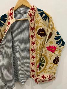 Ropa de mujer Ropa étnica Bohemia Chaqueta corta de invierno Abrigo Chaqueta bohemia de invierno Chaqueta bordada a mano para regalo de mujer - Product Image 2