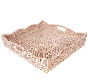 Bandeja de almacenamiento para cuencos, bandeja para servir hecha de ratán, diseño de bandeja para servir, fiesta en casa y suministros de regalo, exhibición de alimentos - Product Image 3