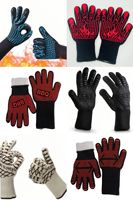 OM18 Gants résistants aux hautes températures en silicone et en aramide, ignifuges, antidérapants, résistants à la chaleur pour la cuisson et la grillade