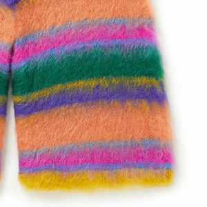 Pantalones cortos con cordón de mezcla de Mohair a rayas de pierna ancha multicolor - Product Image 6