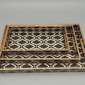 TAQI CRAFT Plateau de service multifonction en bois écologique Passe au lave-vaisselle pour cuisine salle de bain salon - Product Image 1