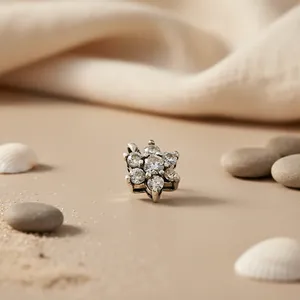 Colgante de Flor de Circonita Cúbica de Plata 925 para Mujer, Joyería de Circonita, Regalo - Product Image 1