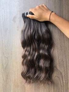 Exportation 100% cheveux bruts non traités ondulation naturelle machine à donneur simple double trame prix de gros fournisseur de cheveux - Product Image 4