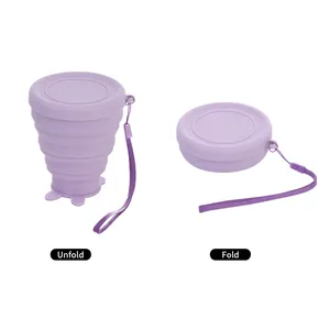 친환경 맞춤형 실리콘 접는 컵 휴대용 접을 수있는 접는 머그 컵