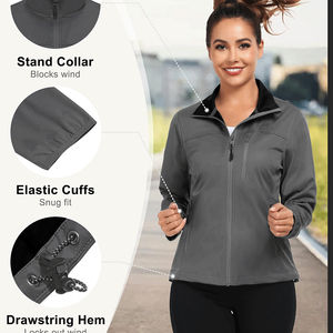 Veste Softshell Femme Meilleure Qualité Randonnée Extérieure Chasse Poches Latérales Vêtement de Travail Respirant Veste Softshell pour Femme 2026 - Product Image 3