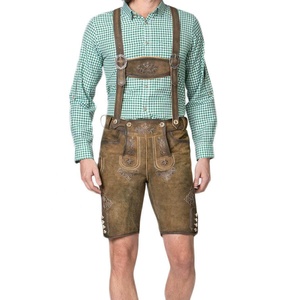Customized <b>Boys</b> Lederhosen Shorts in <b>German</b> Traditional Bavarian Style Tanned Leather Bermuda Shorts Solid Pattern Canvas Fabric - Product Image 6