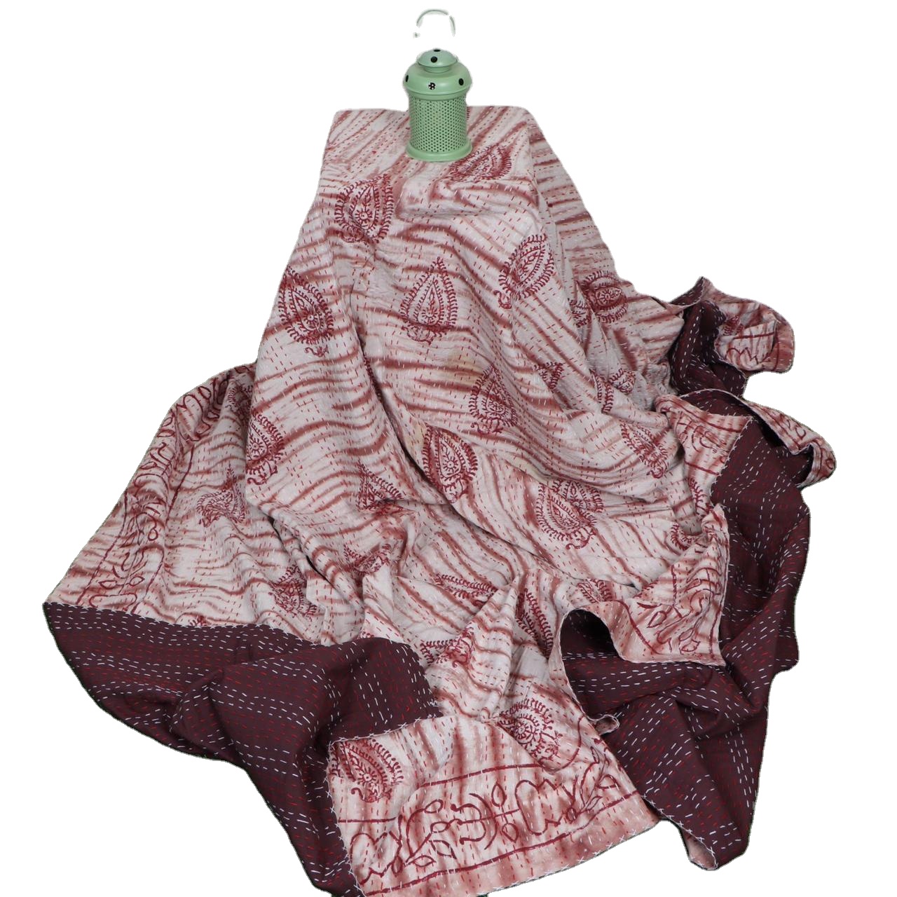 Синий цвет постельного белья, Комплект постельного белья в индийском Реверсивный покрывало нестандартной конструкции кантха одеяла