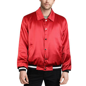 Veste de baseball vintage décontractée brodée style streetwear pour homme, veste d'hiver, veste varsity en satin épais personnalisée pour homme, grandes tailles - Product Image 1