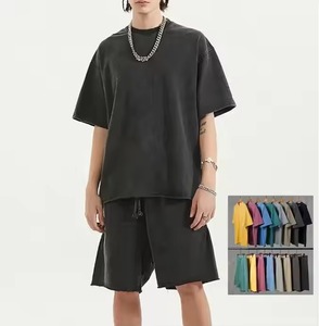 100% coton t-shirt hommes vente en gros surdimensionné personnalisé respirant t-shirts avec logo brodé imprimé personnalisé col rond surdimensionné - Product Image 4