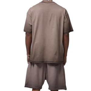 Men <b>Street</b> wear Acid Washed Men's Shorts Unisex Heavy Weight Loose 100% Cotton Casual Short Pants and Acid Washed t Shirts Set - Product Image 6