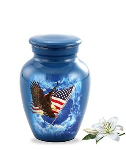 Drapeau de l'urne de la gloire américaine avec aigle Mini urne pour jeton de cendres Mini urne patriotique de partage Taille personnalisée - Product Image 4