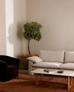 Alfombra personalizable moderna minimalista de lana de Nueva Zelanda, alfombra de área Rectangular lavable de Color sólido Rust Terra - Product Image 1