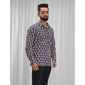 Chemise pour homme, 100% coton, imprimée avec des motifs floraux à pois, décontractée, manches longues, options de tissu popeline Oxford, fabrication ODM/OEM - Product Image 6