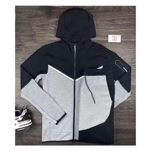 2025 mejor Vintage Zip up Windbreaker Track Suit Conjunto de 2 piezas Ligero de gran tamaño para hombre Plain Nylon Jogging Track Suit con cinta - Product Image 2