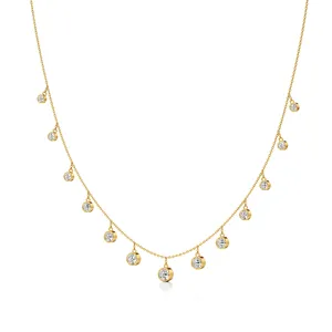 สร้อยคอเพชรหยดน้ำสีทอง - Product Image 2