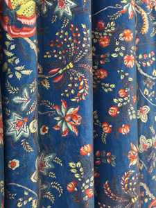 Cortina de terciopelo de algodón floral azul verdoso, cortinas boho, tamaño personalizado, terciopelo de algodón de alta calidad para la decoración de tu hogar - Product Image 4