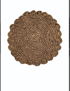 Alfombras Decorativas Circulares de Yute Hechas a Mano con Diseño Floral Art Deco, Ecológicas para Uso en Exteriores - Product Image 1