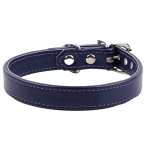 ปลอกคอสุนัขแบบหนังสีม่วงสำหรับสุนัขเลี้ยงแกะมีแผ่นบุนวมสไตล์เยอรมันเชพเพิร์ดตกแต่งปลอกคอสัตว์เลี้ยงแบบตอกหมุด - Product Image 1