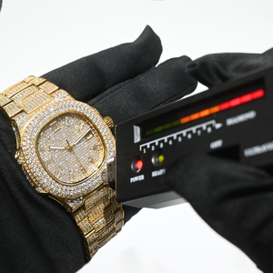 OEM dia Logo MOQ 1PCS Fashion Modern Men's Ice Crystal VVS Moissanite <b>Watch</b> Mechanical Square <b>Case</b> Luxury Wrapped 40mm Hip Hop - Product Image 6
