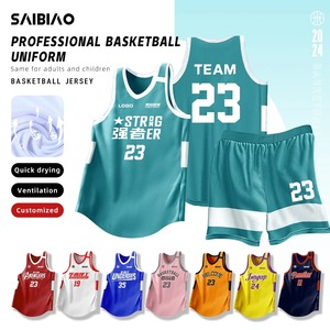 Customizable Kid/Adult Quick-Drying Basketball Jersey Breathable Sleeveless Sportswear Training Uniform Shirts Sport Suit - Product Image 2