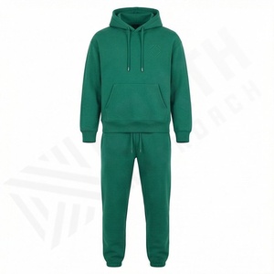 Survêtements de sport personnalisés avec logo du fournisseur, 100 % coton, hommes, 300 g/m², survêtements unis, tenue de sport, course à pied, fitness, ensemble personnalisé, couleur personnalisée - Product Image 1