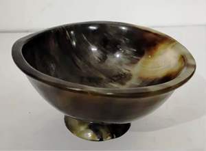 BONE HANDLE WEB TEXTURA Cuenco decorativo de cuerno de búfalo hecho a mano de cuerno de búfalo real natural Producto sostenible ARTESANÍA - Product Image 3